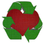 Recycle Logo Heart Fabric Textile Sticker