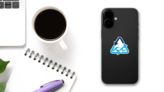 Recycle Ocean Logo Sticker on a Phone (New) example