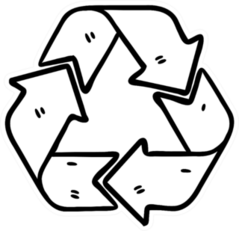 Recycle Sign In Doodle Style Sticker