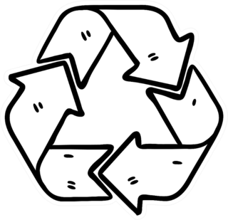 Recycle Sign In Doodle Style Sticker
