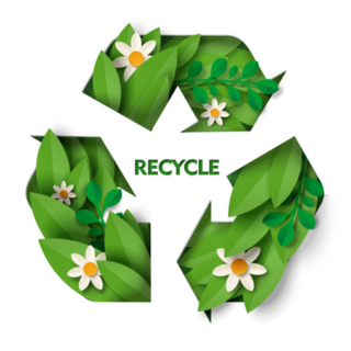 Recycle Sign With Leaves And Flowers Sticker