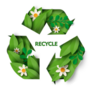 Recycle Sign With Leaves And Flowers Sticker