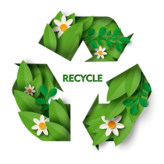 Recycle Sign With Leaves And Flowers Sticker