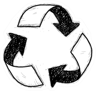 Recycle Symbol Doodle Sticker