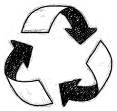 Recycle Symbol Doodle Sticker