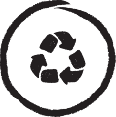 Recycle Symbol. Hand Drawn And Brush Style Sticker