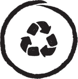 Recycle Symbol. Hand Drawn And Brush Style Sticker