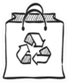 Recycle Symbol Icon In Doodle Sketch Bag Sticker