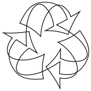 Recycle Symbol In Line Art Sticker
