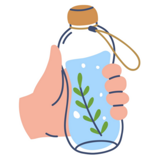 Recycled Water Bottle In Hand Sticker