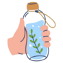 Recycled Water Bottle In Hand Sticker