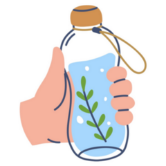 Recycled Water Bottle In Hand Sticker