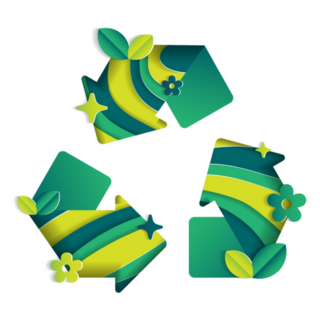 Recycling Symbol Abstract Paper  Sticker