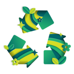 Recycling Symbol Abstract Paper  Sticker