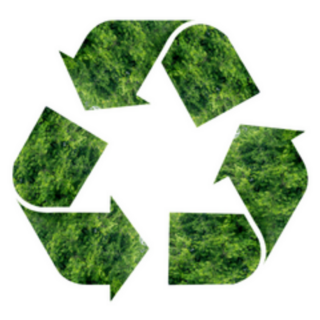 Recycling Symbol Made Of Leaves & Nature Sticker