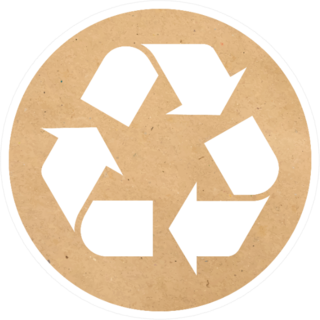 Recycling Symbol On Cardboard Paper Sticker