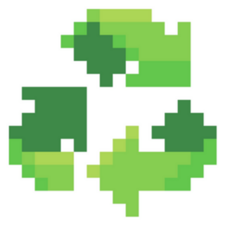 Recycling Symbol Pixel Art Icon Sticker