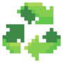 Recycling Symbol Pixel Art Icon Sticker