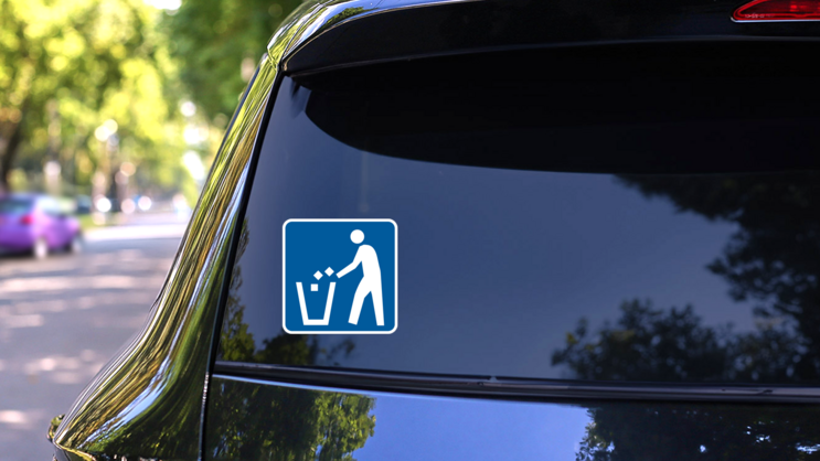 Recycling Trash Sticker on a Rear Car Window (New) example