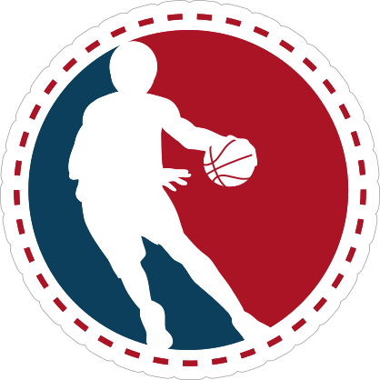 Red and Blue Basketball Sticker
