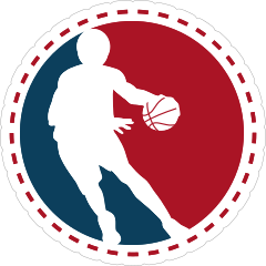 Red and Blue Basketball Sticker