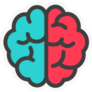 Red and Blue Line Brain Icon Sticker