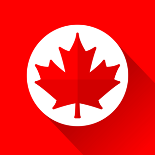 Red And White Maple Leaf Icon Sticker