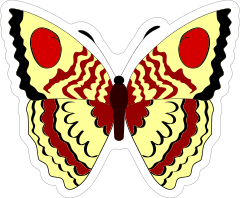Red and Yellow Butterfly Sticker