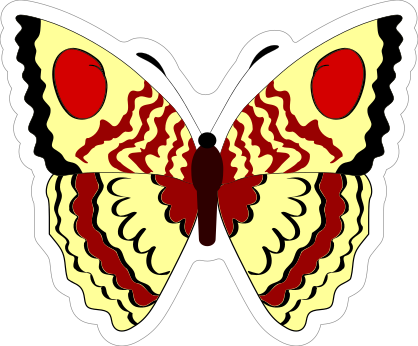 Red and Yellow Butterfly Sticker