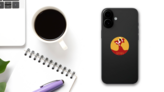 Red And Yellow Spanish Flamenco Dancer Sticker on a Phone (New) example