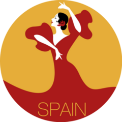 Red And Yellow Spanish Flamenco Dancer Sticker