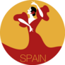 Red And Yellow Spanish Flamenco Dancer Sticker