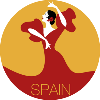 Red And Yellow Spanish Flamenco Dancer Sticker