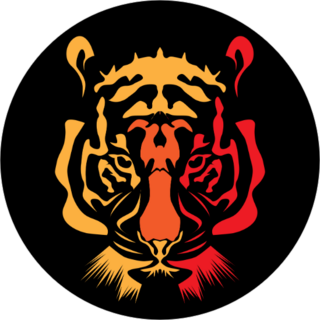 Red and Yellow Tiger Head Sticker
