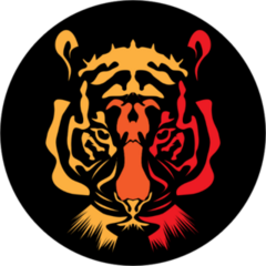 Red and Yellow Tiger Head Sticker