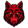 Red Angry Wolf Head Sticker