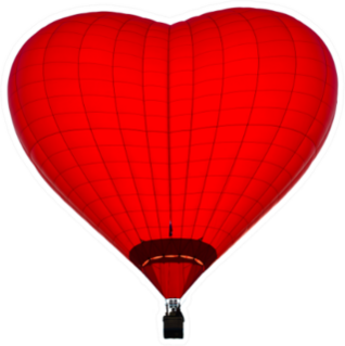 Red Balloon In The Shape Of A Heart Sticker