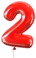 Red Balloon Number 2 Sticker
