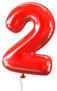 Red Balloon Number 2 Sticker