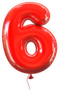 Red Balloon Number 6 Sticker
