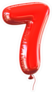 Red Balloon Number 7 Sticker