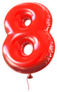 Red Balloon Number 8 Sticker