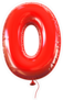 Red Balloon Number Zero Sticker