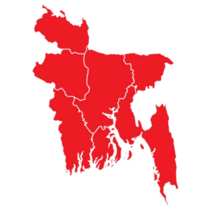 Red Bangladesh Map Sticker