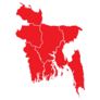 Red Bangladesh Map Sticker