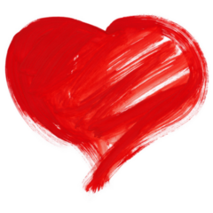 Red Big Heart Shape Watercolor Sticker