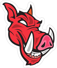 Red Boar Mascot Sticker