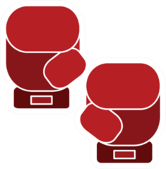 Red Boxing Glove Icon Sticker