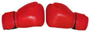 Red Boxing Gloves On White Sticker