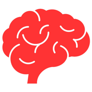 Red Brain Icon Sticker